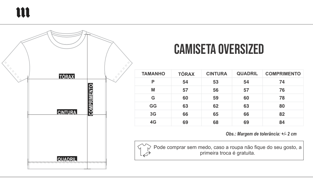 tabela de tamanho