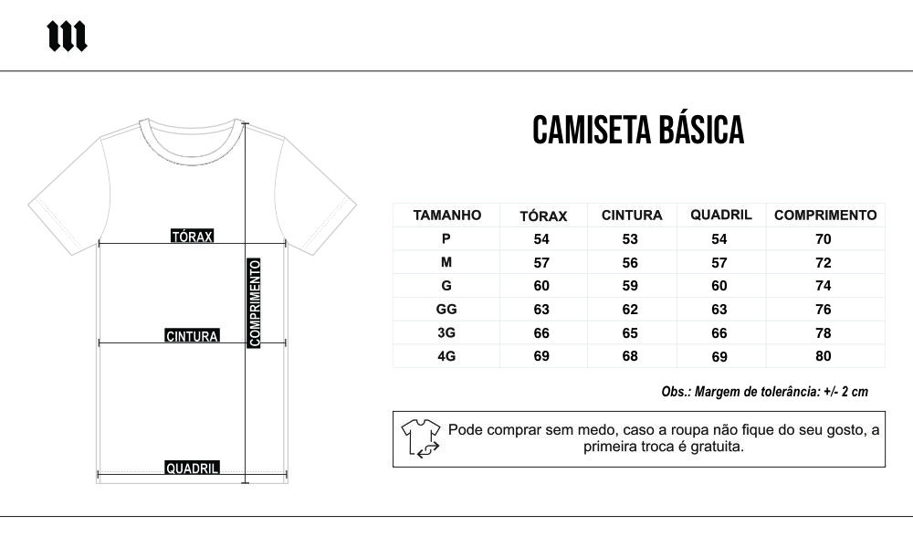 tabela de tamanho