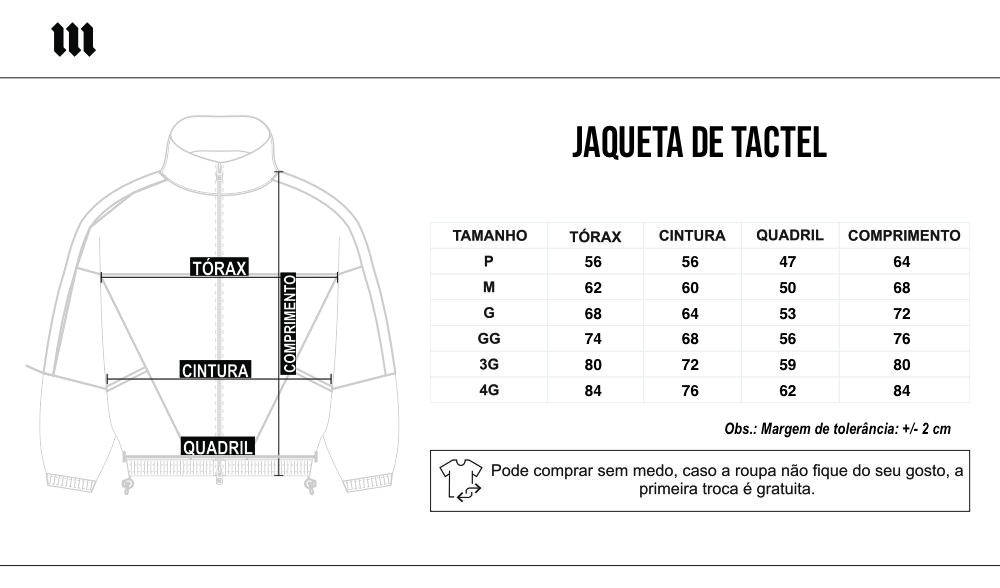 tabela de tamanho