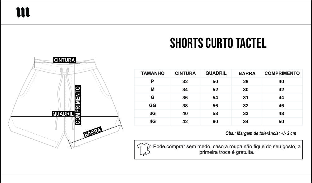 tabela de tamanho
